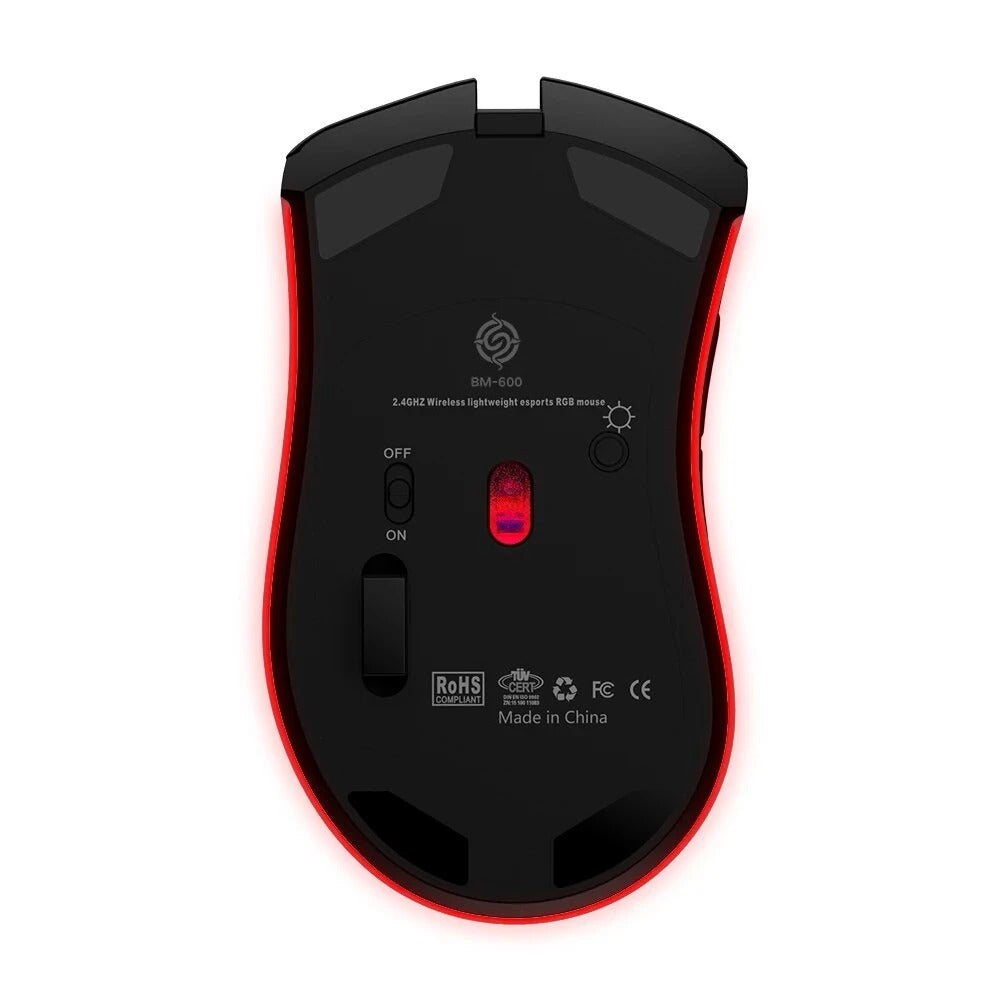 Ratón Inalámbrico Recargable para Juegos BM600 RGB para PC